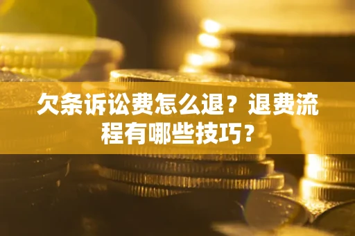 北京欠条诉讼费怎么退？退费流程有哪些技巧？